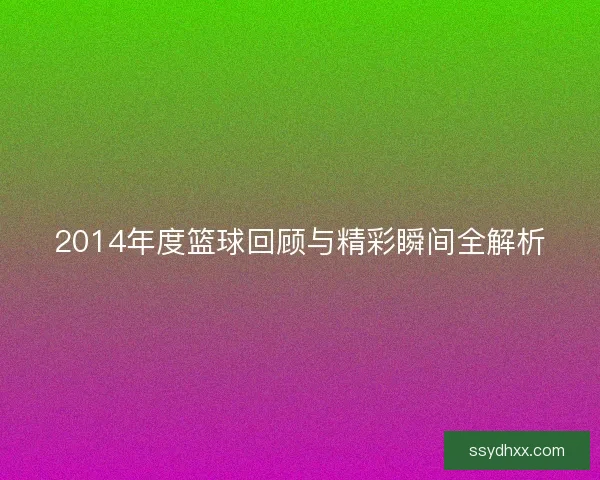 2014年度篮球回顾与精彩瞬间全解析