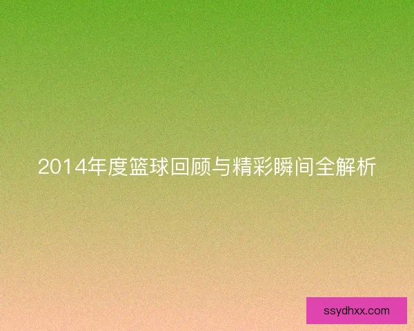 2014年度篮球回顾与精彩瞬间全解析