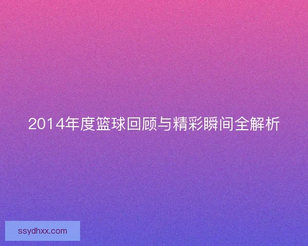 2014年度篮球回顾与精彩瞬间全解析